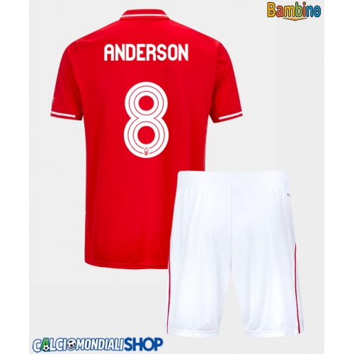 Maglie da calcio Nottingham Forest Elliot Anderson #8 Prima Maglia Bambino 2025-26 Manica Corta + Pantaloni corti)